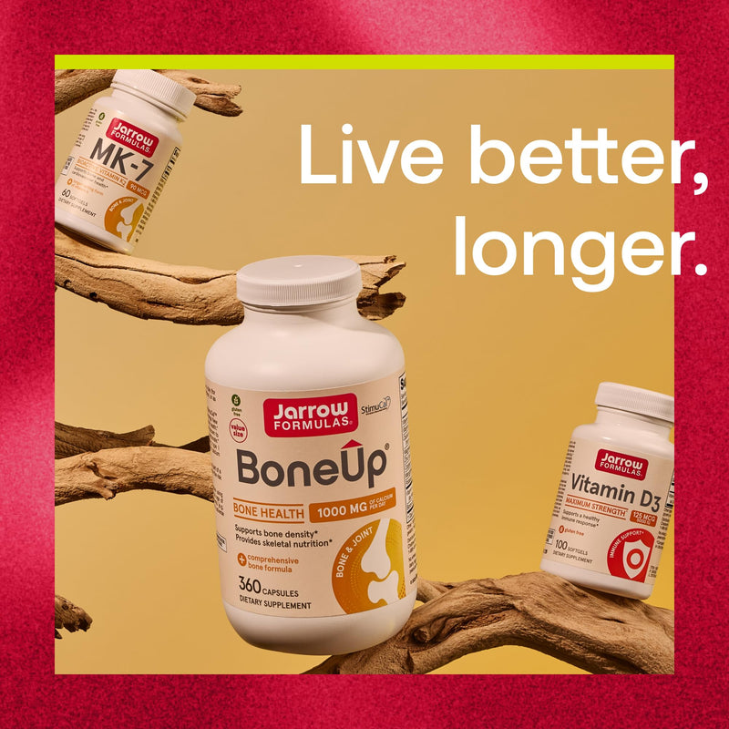 Jarrow Ultra BoneUp, Includes MK-7 & Silicon for Bone Support, 240 Tablets | Bone Density Support, StimuCal™ MCHA, Calcium, Vitamin D3 & K2 MK-7, Non-GMO, Gluten-Free Tablets