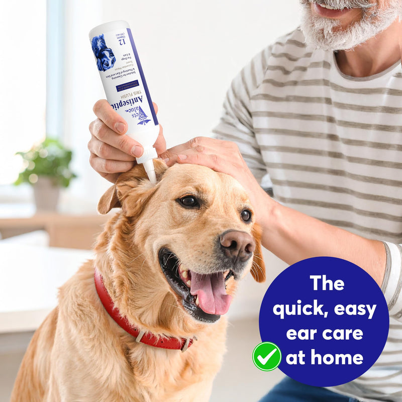 Vets Value Tris Flush Ear Cleaner for Dogs & Cats – 8oz Alcohol-Free, Non-Stinging Veterinary Ear Wash – Supports Routine Ear Hygiene, Odor Control, Gentle Formula – Made in USA Ear Flush