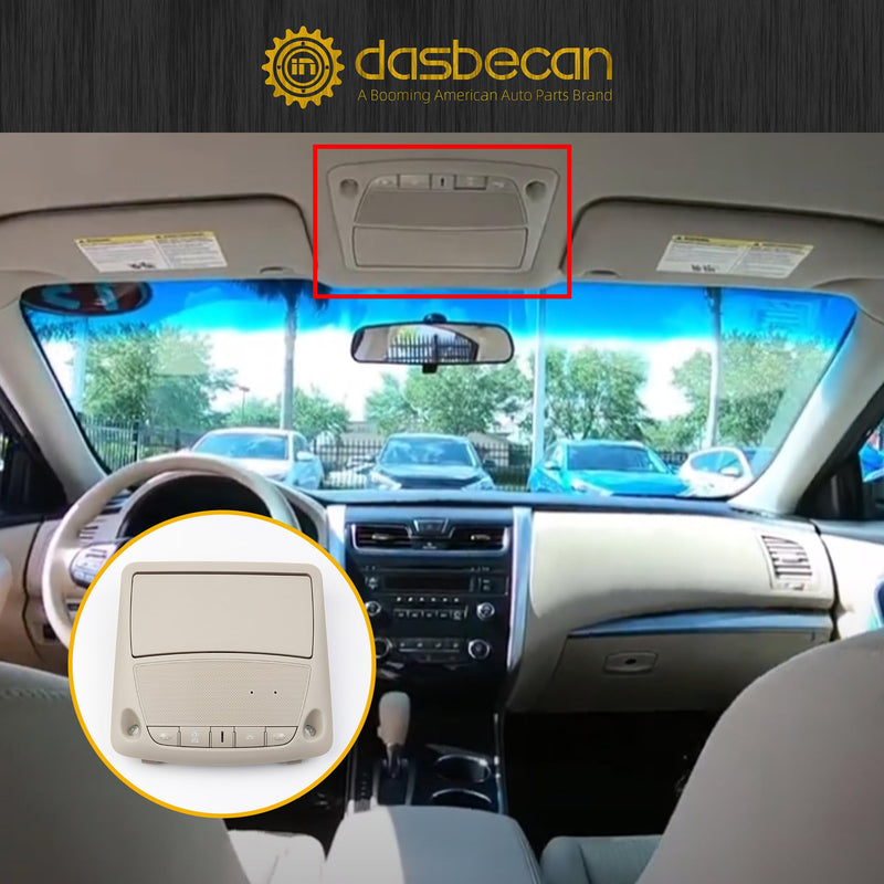 Dasbecan Interior Overhead Console Map Reading Light Lamp Without Sunroof Compatible with Nissan Altima 2013-2018 Teana 2013-2018 Sentra 2013-2015 Replace 26430C990D With Sunroof - BeesActive Australia