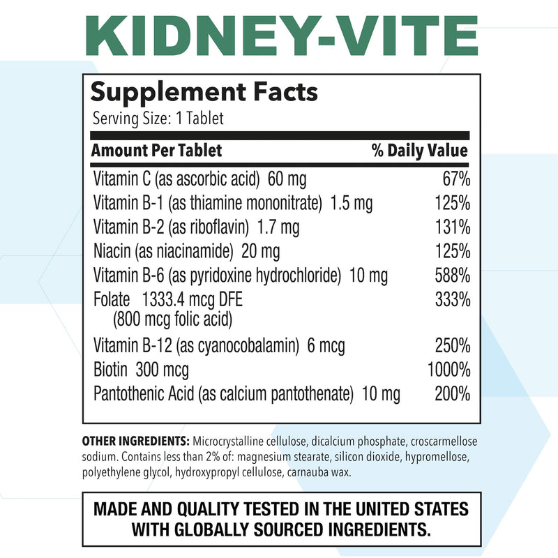 Puregen Labs Kidney-Vite | Premier Kidney, Renal Support | Non-GMO, Gluten-Free, No Artificial Color Additives - 100 Vegetarian Tablets 1