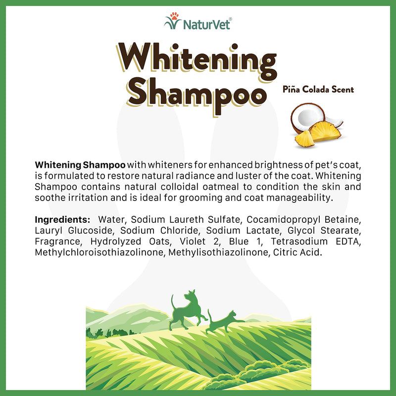 NaturVet Whitening Shampoo with Colloidal Oatmeal for Dogs & Cats 12 oz - PawsPlanet Australia