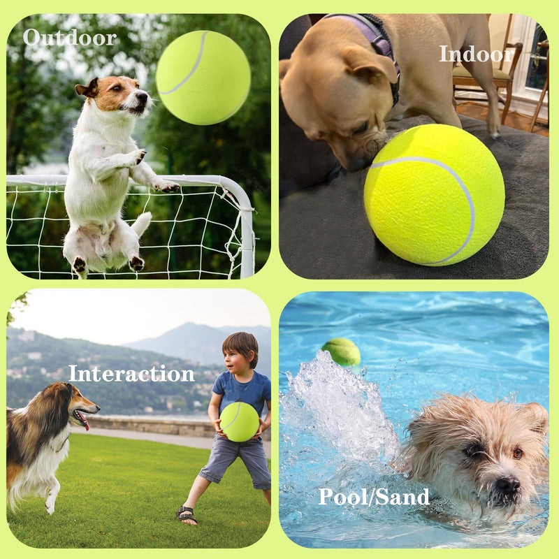 Interactive Dog Toys - Dog Balls for Large Dogs - Dog Toys to Keep Them Busy-Giant 9.5 Inch Dog Tennis Balls for Small/Medium/Big Dogs -Dog Christmas /Birthday Gifts- Jolly Ball for Dogs(with a pump)