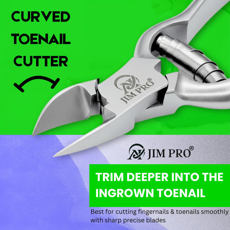 ClipSharp Toenail Cutter - Professional Heavy Duty Nail Clipper for Thick & Ingrown Toenails - Sharp Stainless Steel Blades, Ergonomic Non-Slip Grip for Men & Women/JP-SC-TC-5.5"