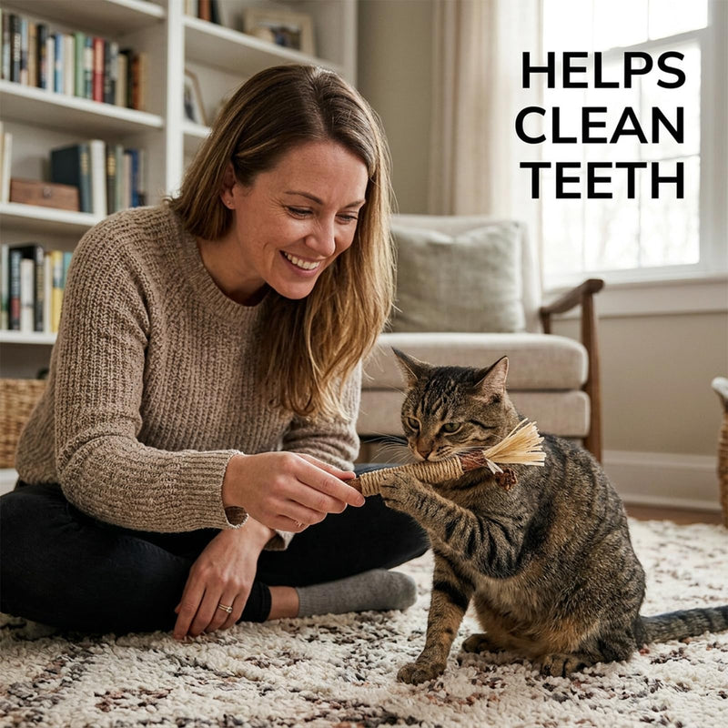 XZSKD 6pcs Silvervine Chew Sticks for Cats, Cat Dental Treats with Natural Silver Vine, Dental Care Solution for Indoor Cats, Six Chew Sticks for Teething Kittens and Adult Cats