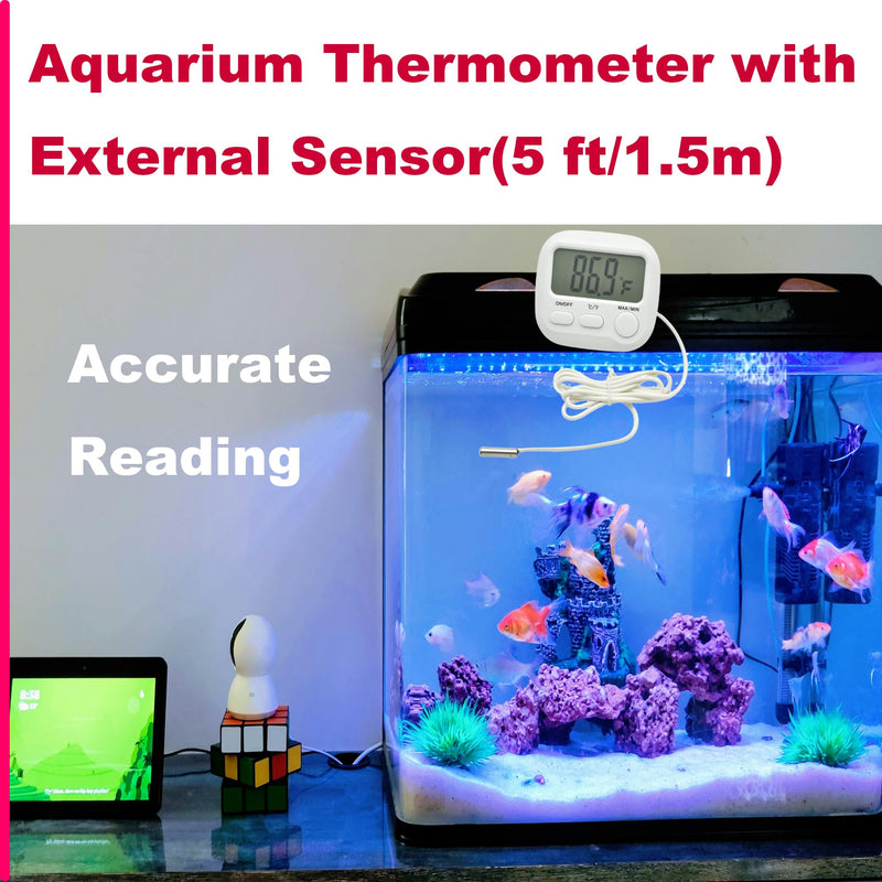 Small Digital Thermometer ON/Off Switch Indoor/Outdoor Meter Gauge with 3ft/1M Probe Sensor Style B - BeesActive Australia