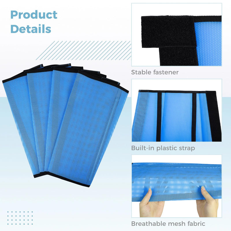 4 PCS Mesh Horse Leg Protectors, Mesh Fly Boots Set for Horses, Mesh Horse Guards Leg Wraps, Anti-Slip Textilene Mesh Fly Boots Horse 4Pcs-Blue - BeesActive Australia