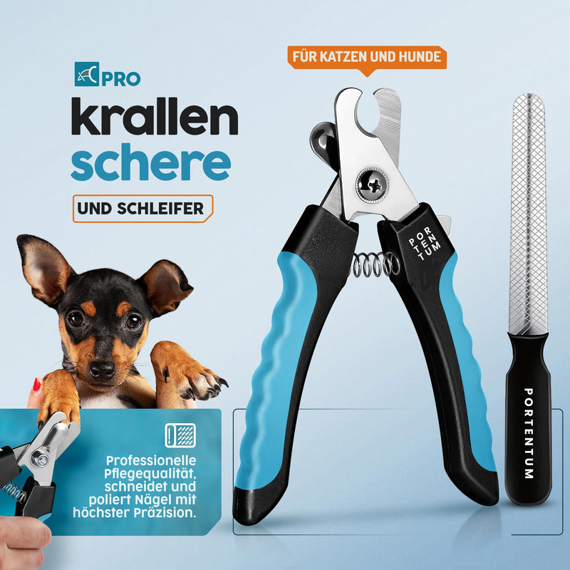 PORTENTUM Claw Scissors for Dogs and Claw Scissors for Cats with Nail File Stainless Steel Claw Clippers High Quality Cutter for Pets Nail Clippers Large With Safety Guard 6” Inch - BeesActive Australia