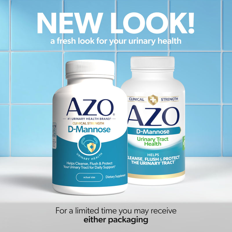 AZO D Mannose Urinary Tract Health, Cleanse, Flush & Protect The Urinary Tract, No.1 Pharmacist Recommended Brand, Clinical Strength, Non-GMO, 120 Count 120 Count (Pack of 1)