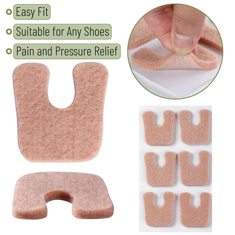 Dr. JK- Felt Callus Cushions for Feet, 120 pcs, 1/5" Thick, Beige, U-Shaped Callus Pads for Bottom of Foot, Adhesive Corn Pads for Feet - BeesActive Australia