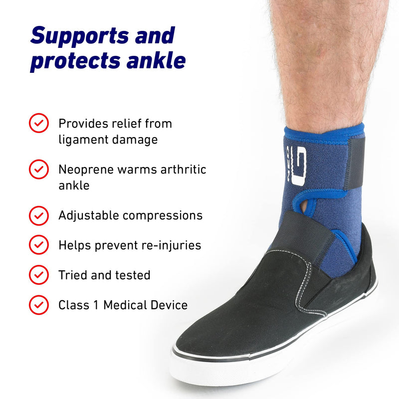 Neo-G Ankle Brace for Sprained Ankle, Weak Ankles, Ligament Damage, Ankle Brace for Arthritis - Adjustable Compression Neoprene Ankle Support - One size - Class 1 Medical Device - BeesActive Australia