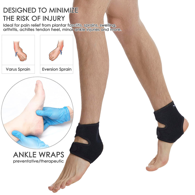 HiRui Ankle Support Brace Ankle Wraps for Men Women, Compression Ankle Brace Breathable Neoprene Sleeve Lightweight High-elastic Stabilizer for Running Sprains Arthritis (Small (Pack of 2)) Small (Pack of 2)