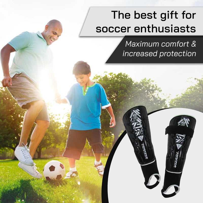 Soccer Football Shin Guards with Ankle Protection , Super Protective Flexible Low-Profile Adult,Youth, Junior Medium - BeesActive Australia