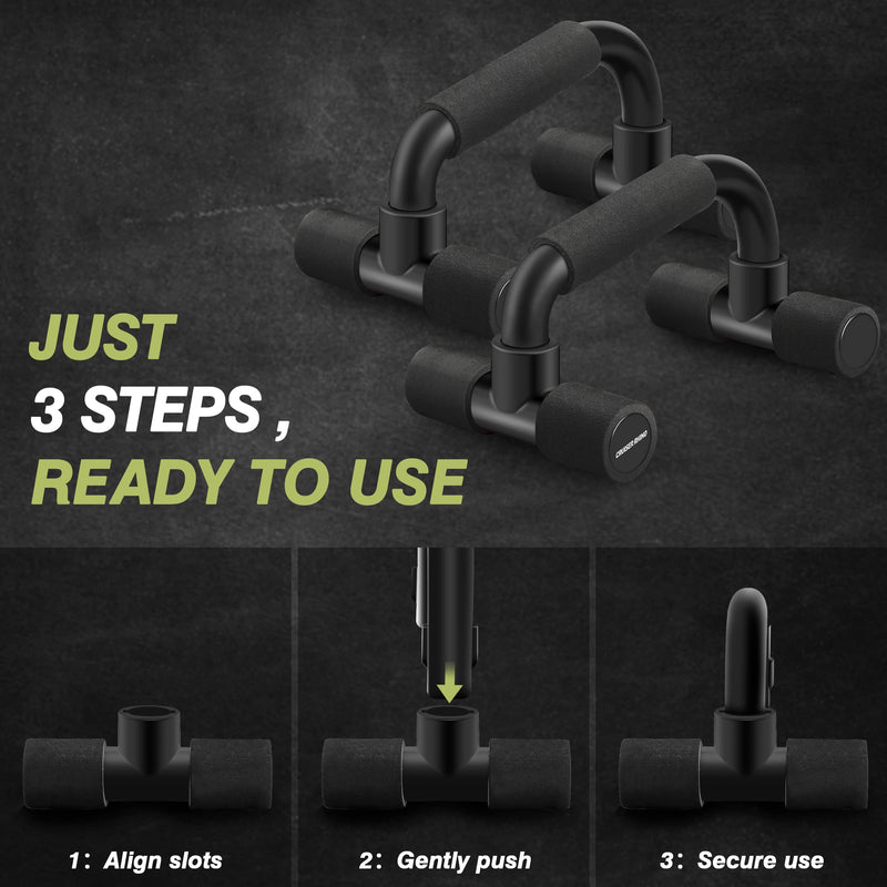 Push Up Bars, Calisthenics Equipment Push Up Handles for Floor, Perfect Push Up Bar, Pushup Bars with Non-slip Sturdy Structure Handle, Fitness Bars for Home & Workout Black - BeesActive Australia