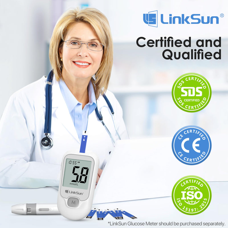 Diabetic Blood Test Strips*300, Used for G-425-1,G-425-2V, G-425-3, G-427B Blood Glucose Monitor Only, 0.7μl Blood Sample, Accurate Measurement, Results in 5 Seconds, 6 Bottles of 50 Pieces Each - BeesActive Australia