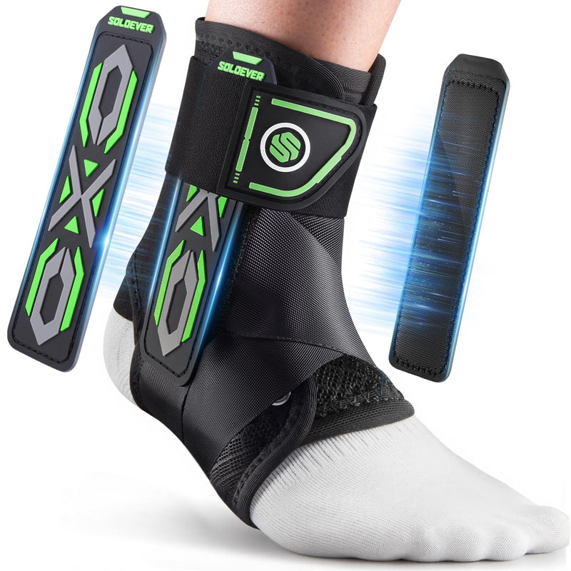 Upgraded Ankle Brace for Sprained Ankle [Stronger Support & Ultra Breathable] Ankle Support with Side Stabilizing Pads, Adjustable Quick Lace Up Ankle Stabilizer for Injury Recovery, Sports, Men&Women Black Medium