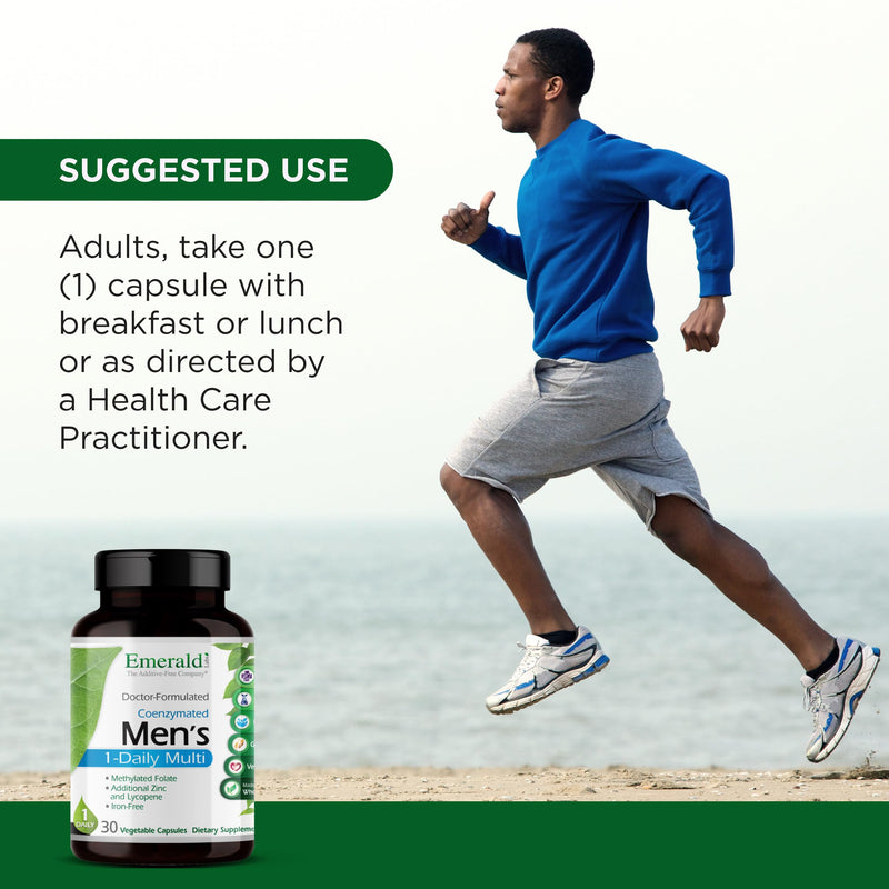 EMERALD LABS Men's 1-Daily Multi, 30 Capsules | Multivitamin with Coenzymated B Vitamins - Heart Health, Muscle Function & Overall Wellness Support - Non-GMO & Vegetarian 30 Count (Pack of 1)