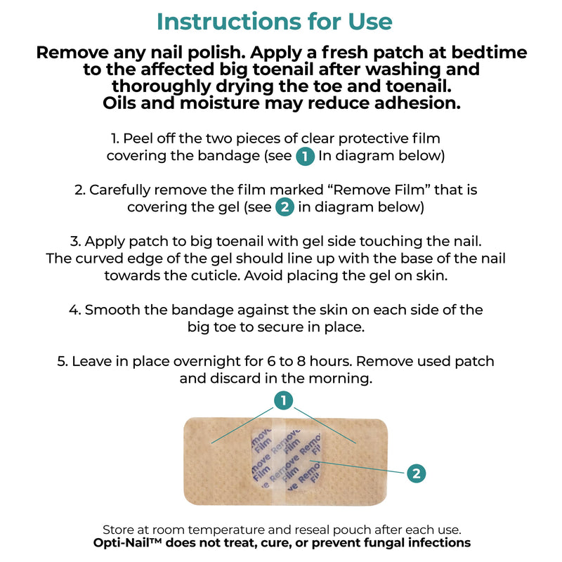 Opti-Nail Fungal Nail Renewal Patches - 21 Patches, Night-Time Treatment Improves Nail Appearance While You Sleep 21 Count (Pack of 1)