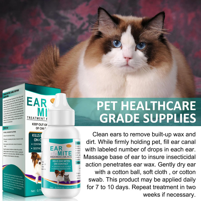 Cat & Dog Ear Cleaner Solution, Ear mite treatment for dog & Cat,Provides Relief For Yeast Infection, Dog Ear Drops to Stop Wax Build Up, Head Shaking, Discomfort, Ear Odour & Scratching