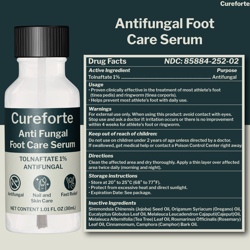 Anti-Fungal Foot & Finger Nails Fungus Treatment Maximum Strength Serum with Tolnaftate 1% – Fast Absorbing Athlete’s Foot & Fungal Skin Relief Solution – Non-Greasy Formula (30 mL) - BeesActive Australia