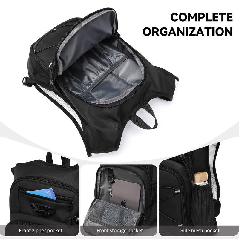 Wotony Lightweight Hydration Backpack with 2LOR 3LWater Bladder for Cycling Hiking Rave - Water Daypack for Men Women Black 2L-Bladder