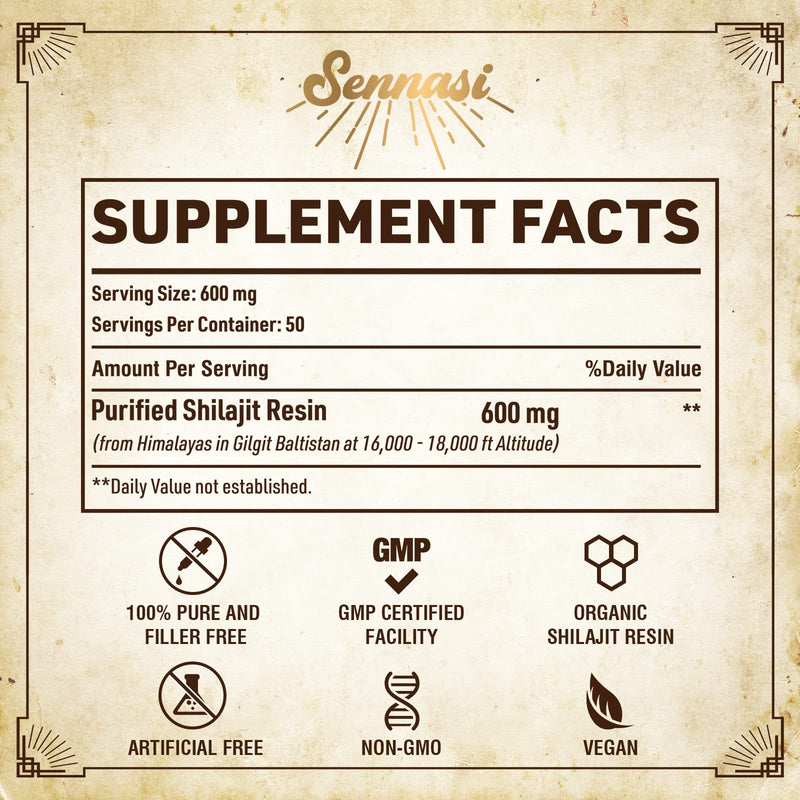 Shilajit Pure Himalayan Organic Shilajit Resin - 600mg Maximum Potency Natural Organic Shilajit Resin with 85+ Trace Minerals & Fulvic acid for Energy, Immune Support, 30 Grams (1 Pack) 50.0 Servings (Pack of 1) - BeesActive Australia