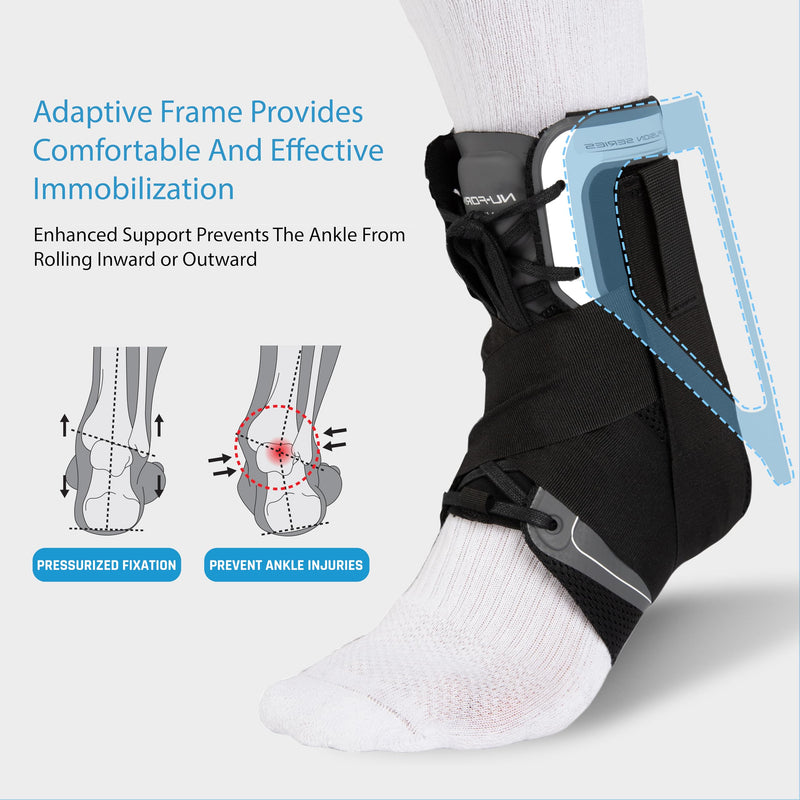 Ovation Medical Nu-Form Ankle Brace - Premium, Low Profile Ankle Stabilizer and Ankle Compression Brace - Breathable Ankle Brace for Sports, Ankle Sprains, Injury Recovery Support, & More (Small) Small