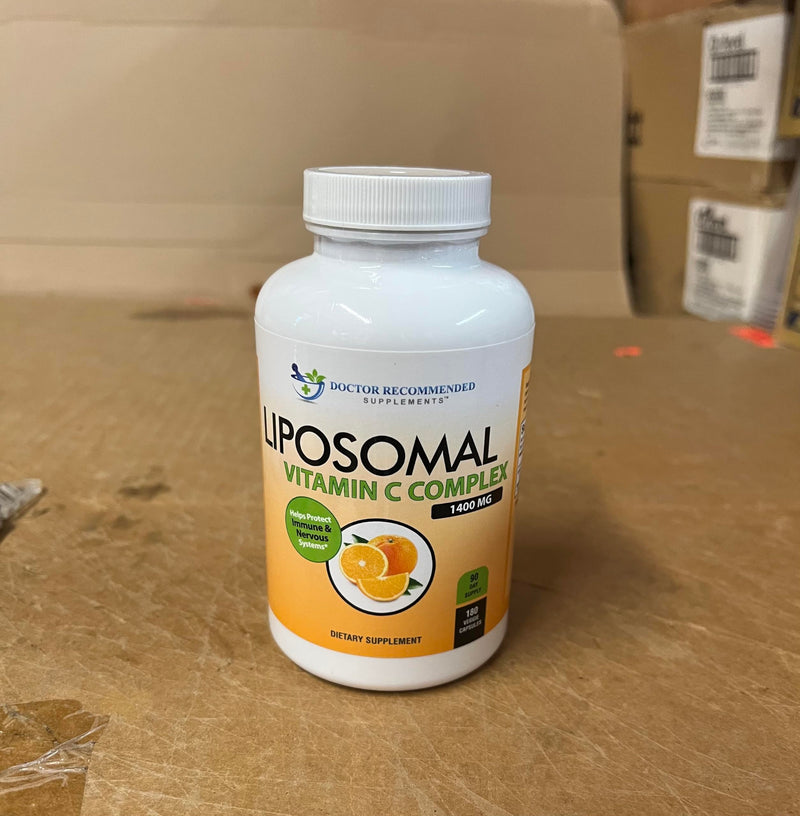 Liposomal Vitamin C 1400mg Per Serving - High Absorption Ascorbic Acid, Lypo-Spheric Vitamin C Complex Immune Support Supplement w/ Powerful Antioxidants and Collagen Booster, (180 Veggie Caps 2 Pack) 180 Count (Pack of 2)