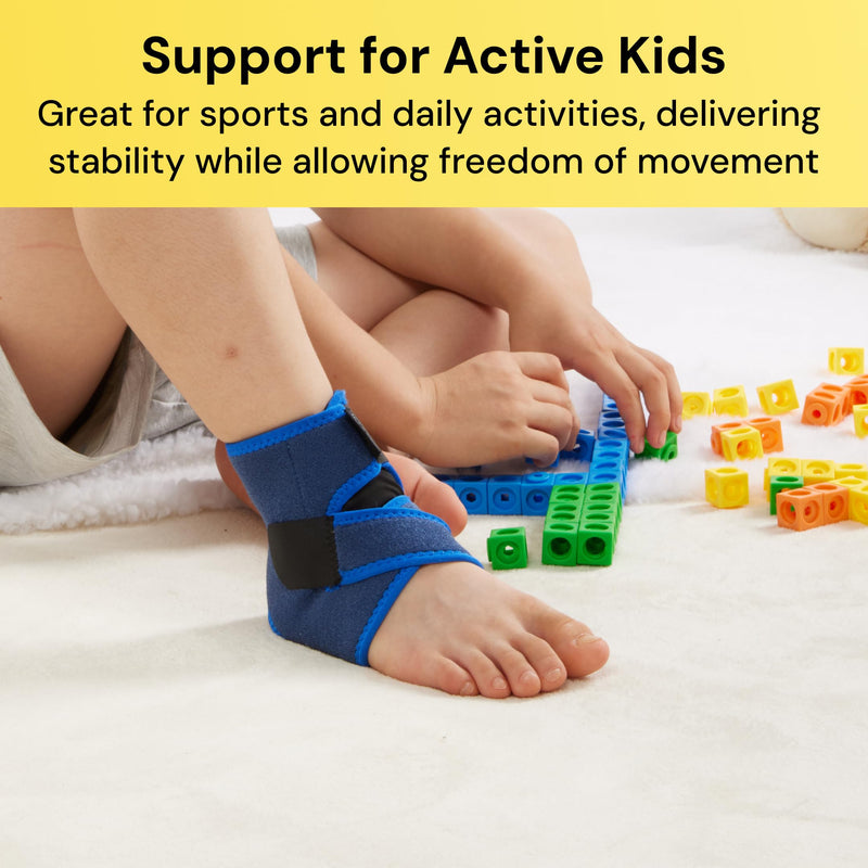 BraceUP Kids Ankle Brace – Youth Sports Support for Boys & Girls, Adjustable Foot Stabilizer for Sprains, Injuries & Active Play for Daily Wear (S 4'1"-4'11" ft) S - BeesActive Australia