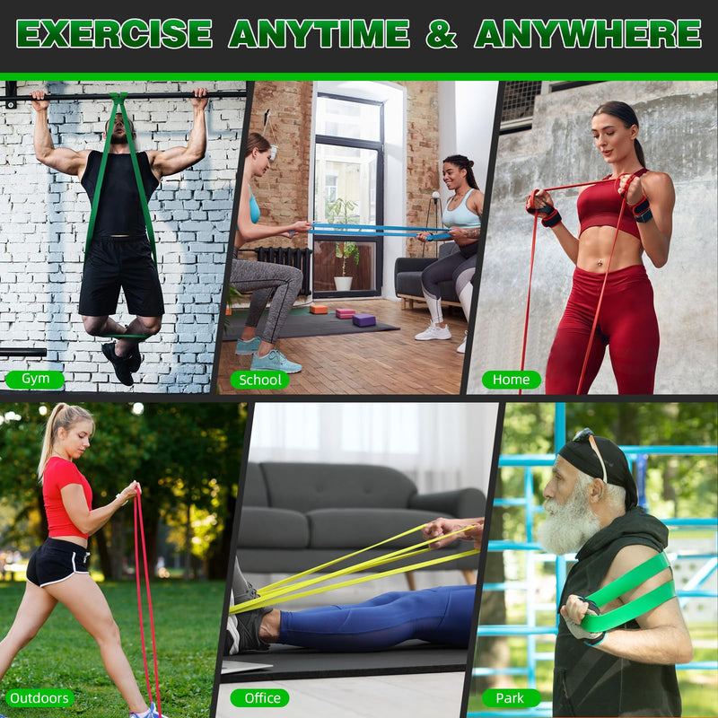 Resistance Bands for Working Out, Pull Up Assist Bands Set, Workout for Women and Men, Exercise Bands,Training, Plasticity, Physical Therapy at Home/Gym Yellow, Orange, Red, Green