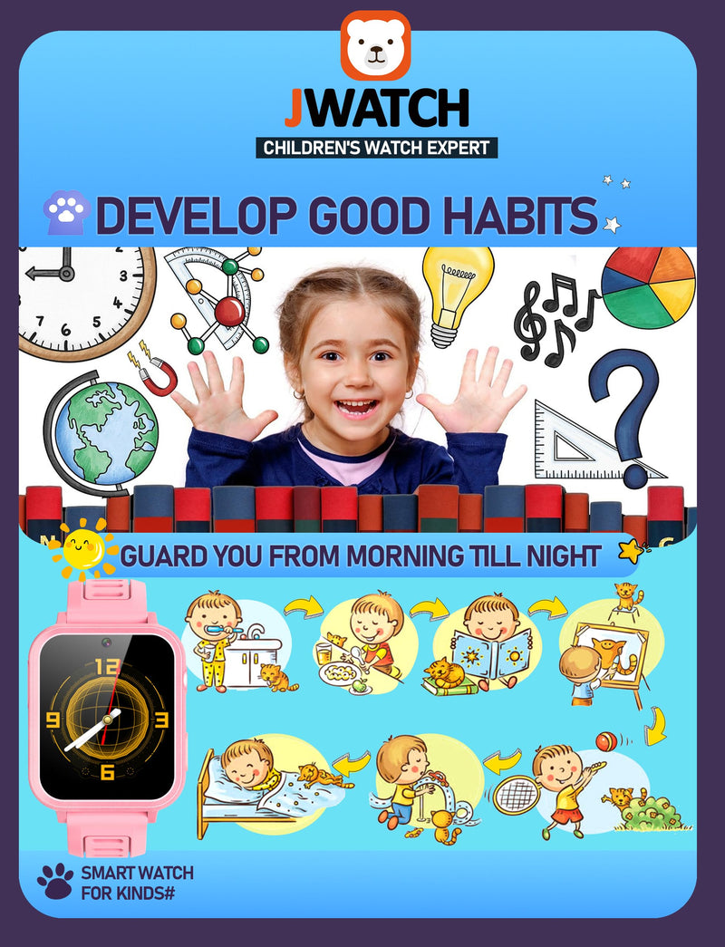 Kids Smart Watch for Boys Girls 6-12 with Pedometer Audio Book Camera Music Player Birthday Present Christmas (Pink pink - BeesActive Australia