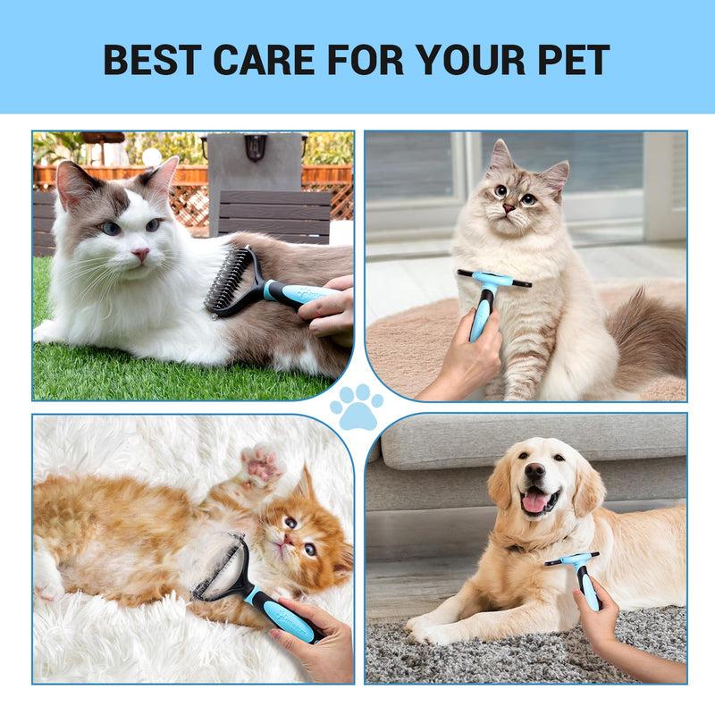 MIU COLOR Pet Grooming Brush，Deshedding Tool & 2 Sided Undercoat Rake for Dogs & Cats,2 in 1,Reduces Shedding and Remove Knots,Mats,Tangles for Cats, Dogs - BeesActive Australia