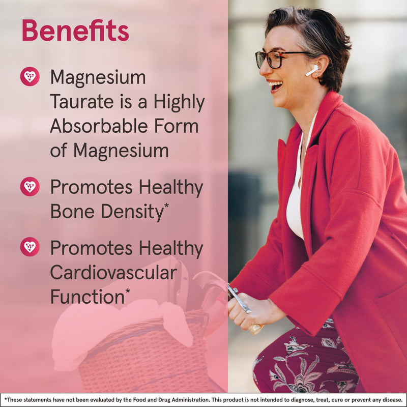 Jarrow Formulas Magnesium Taurate, Dietary Supplement, Supports Cardio and Bone Health, 300 mg per Servings, 90 Veggie Capsules, Up to a 30 Day Supply - BeesActive Australia
