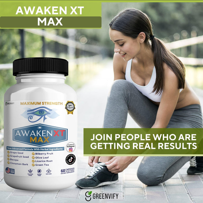 Awaken XT Max Nootropic Supplement, 60 Capsules, with Vitamins & Herbal Blend, 30 Day Supply (1) 1