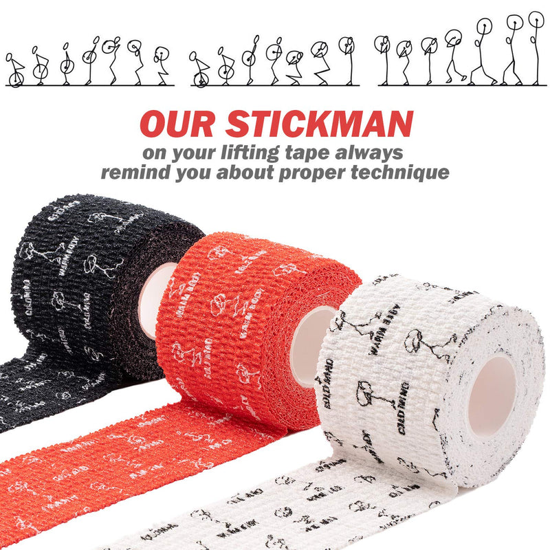 WARM BODY COLD MIND 1.85" Weightlifting Thumb Tape - Hook Grip Tape for Powerlifting, Cross Training, Gym Tape, Workout, Weight Lifting Tape, Athletic Finger Wrap (White 3 Rolls) 3 Rolls White - BeesActive Australia