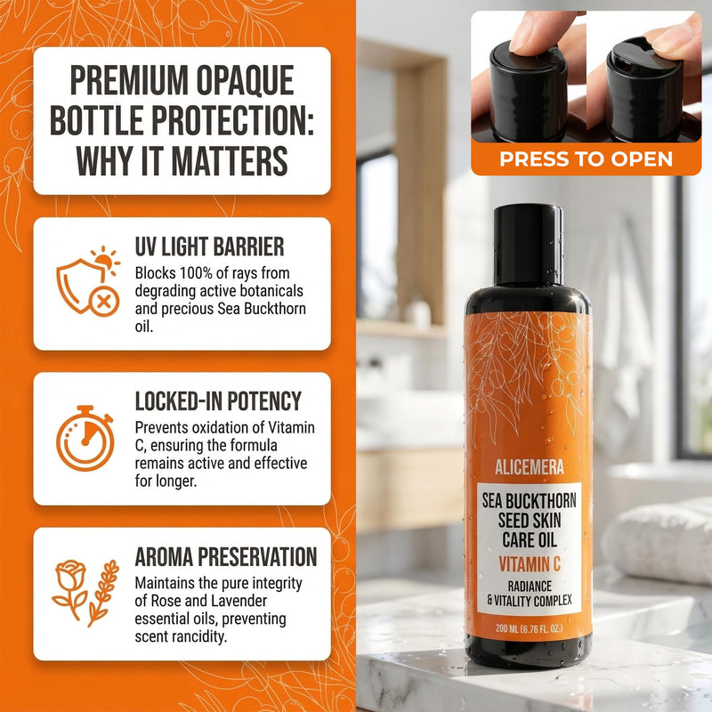 Vitamin C Body Oil for Dry Skin, Jojoba and Sea Buckthorn | Lightweight After Shower Formula With Aloe Vera, Squalane, and a Silky Non-Greasy Finish Floral Vitamin C