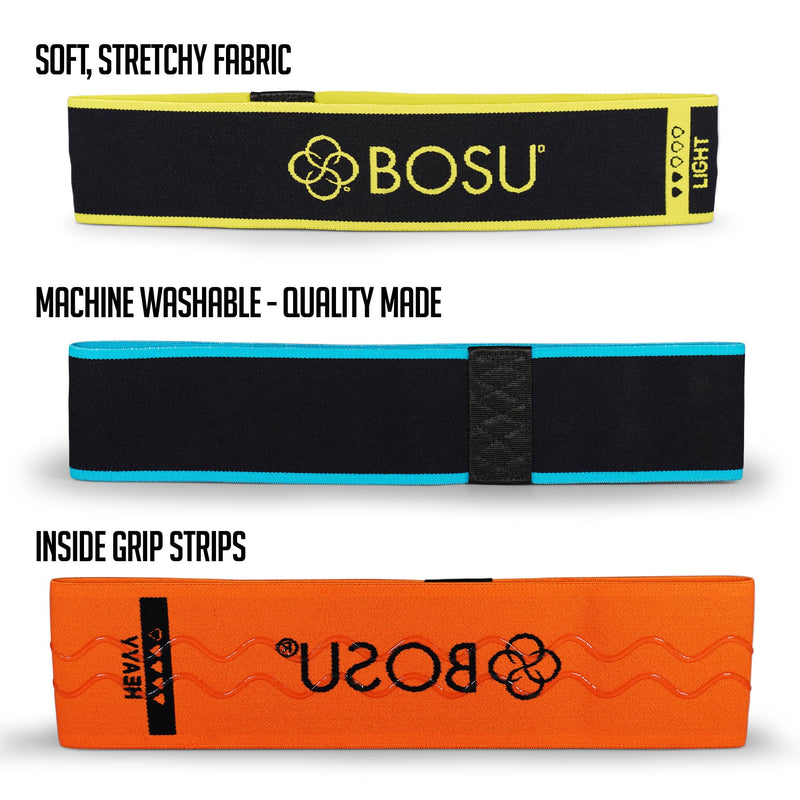 Bosu Fabric Resistance Bands (3 Pack), Multi (72-6920)