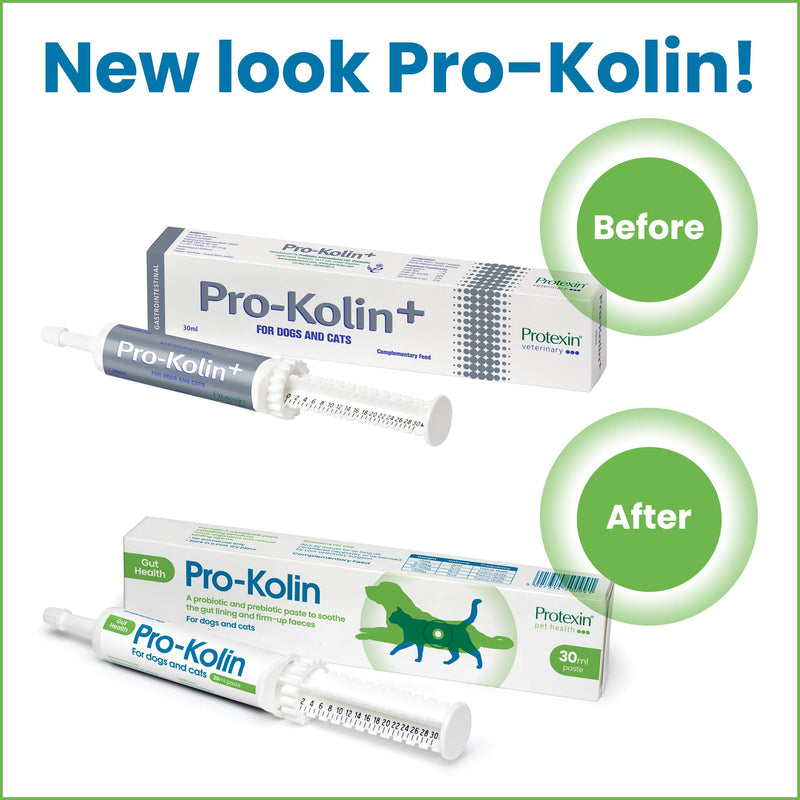 Pro-Kolin for Dogs and Cats Probiotic Paste and Syringe, 60ml & Protexin Veterinary Pro-Fibre for Dogs and Cats, 500g 60 ml (Single Pack) Single + Protexin Veterinary Pro-Fibre