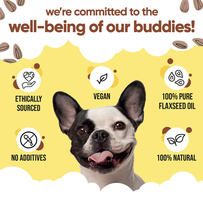 Buddycare Flaxseed Oil - 16.90 fl.oz - Natural Supplement for Dogs & Cats - Rich in Omega-3 Fatty Acids for a Healthy Coat and Skin