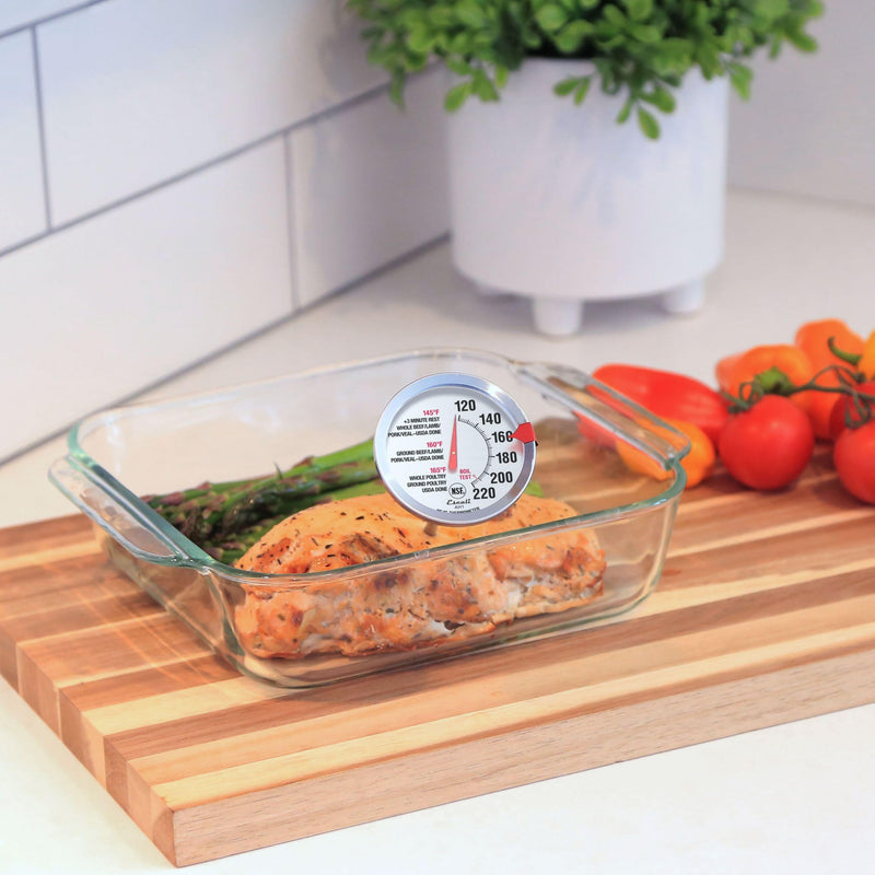 Escali AH1 2 Pack Oven Safe Meat Thermometers, Stainless Steel, Thermometer with 2.5 inch Large Dial, Oven and Grill Safe Temperature Gauge for Cooking, Roasting, Baking, Candy, Steak, Turkey Analog Silver 2 pack