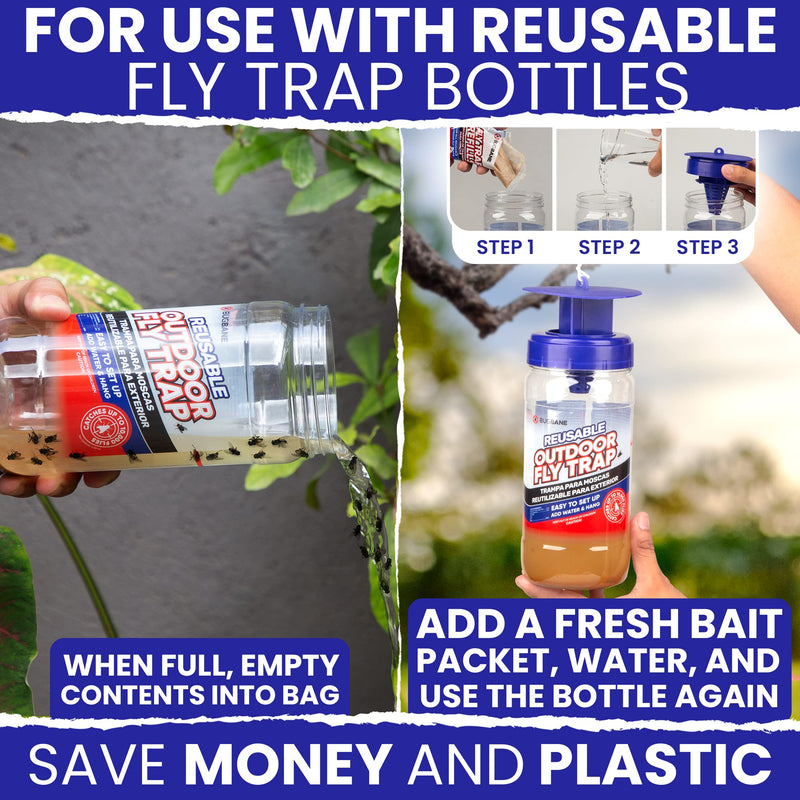 Fly Trap Bait Refills 3x30g. Natural Fly Magnet Bait Refill for All Reusable Outdoor Fly Traps. Fly Bait Refill Packets Fly Attractant Fly Bait Granules. Fly Trap Attractant - BeesActive Australia