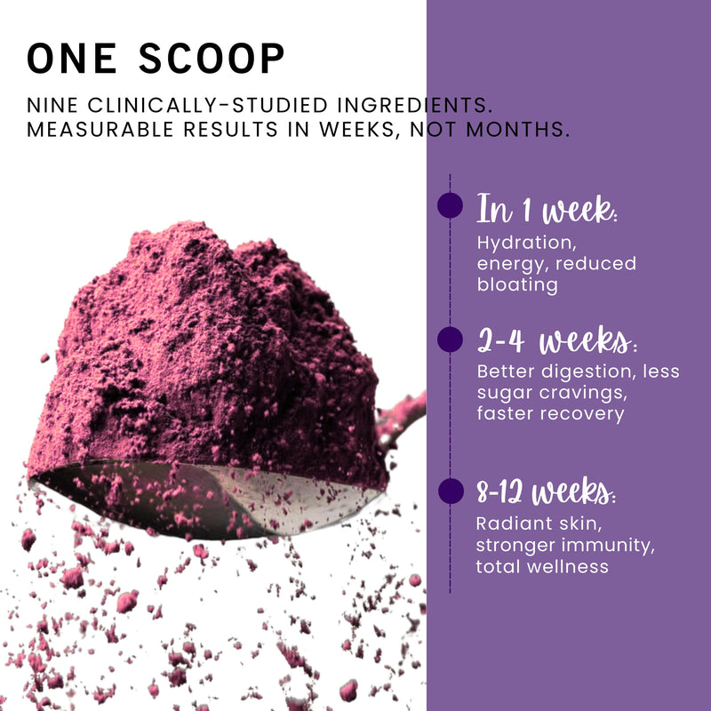Leverage Mixed Berries Anti–Aging Supplement & Longevity Mix - Daily Wellness Multivitamin Powder with Hyaluronic Acid, L-Glycine & Magnesium for Skin, Energy, Cognitive Function & Joint–30 Servings
