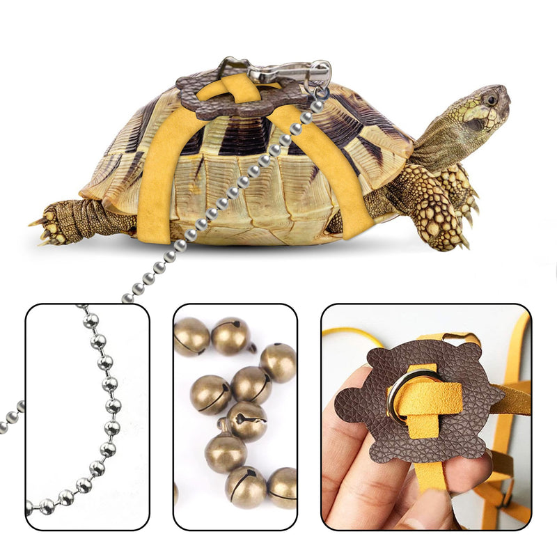 Pet Tortoise Turtle Leather Harness Small Pet Turtle Leash and Harness Pet Tortoise Leash Suitable for Tortoise Supplies Adjustable Control Leash (S,Blue) Blue S - BeesActive Australia