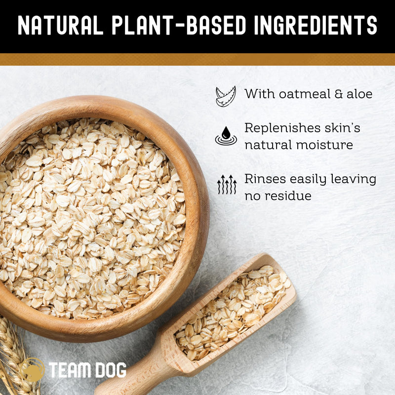 TEAM DOG 5 in 1 Oatmeal Shampoo for Dogs | Moisturizing, Detangling & Deodorizing Dog Shampoo and Conditioner | for Allergies & Sensitive Skin | No MEA/DEA, Phosphate, Sulfates, Parabens | 16 Fl Oz - PawsPlanet Australia