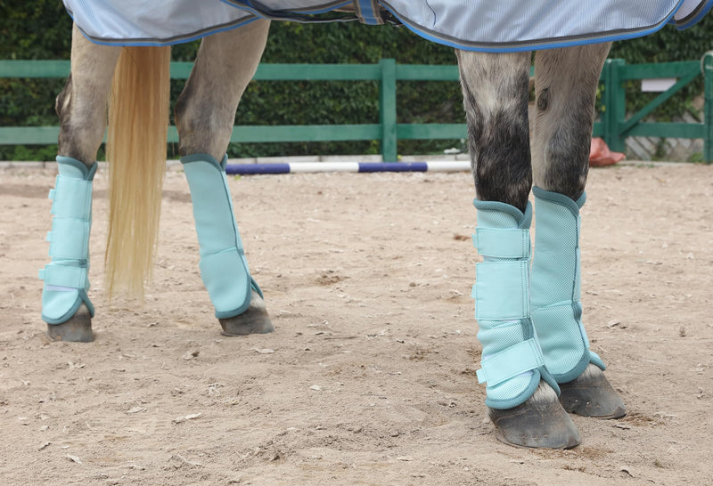 Horse Fly Boots - Fly Horse Boots Perfect for Equine Leg Wraps and Maximum Horse Fly Protection Set of 4 (Blue, Full) Blue - BeesActive Australia