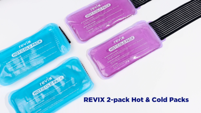 REVIX Ice Packs for Injuries Reusable, 2 Pack Hot & Cold Gel Ice Packs Purple Medium 10 x 5 Inch