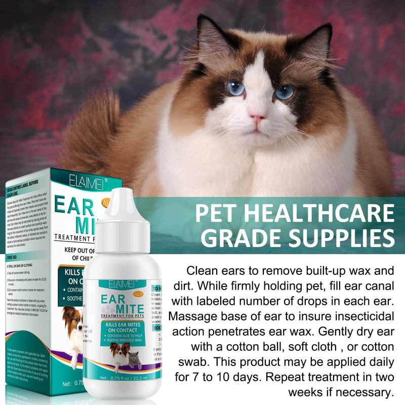 Ear Mite Treatment For Dogs, Ear Infection Treatment for Dogs Cats, Dog Ear Drops for Yeast Infection Itching and Odours, Ear Care For Puppy Cats And Dogs