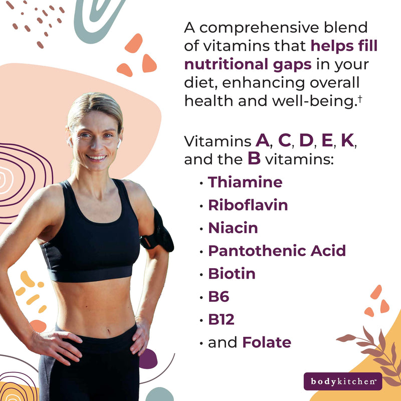 Body Kitchen Women's Multivitamin with Optifolin+ & VitaCholine Supplement