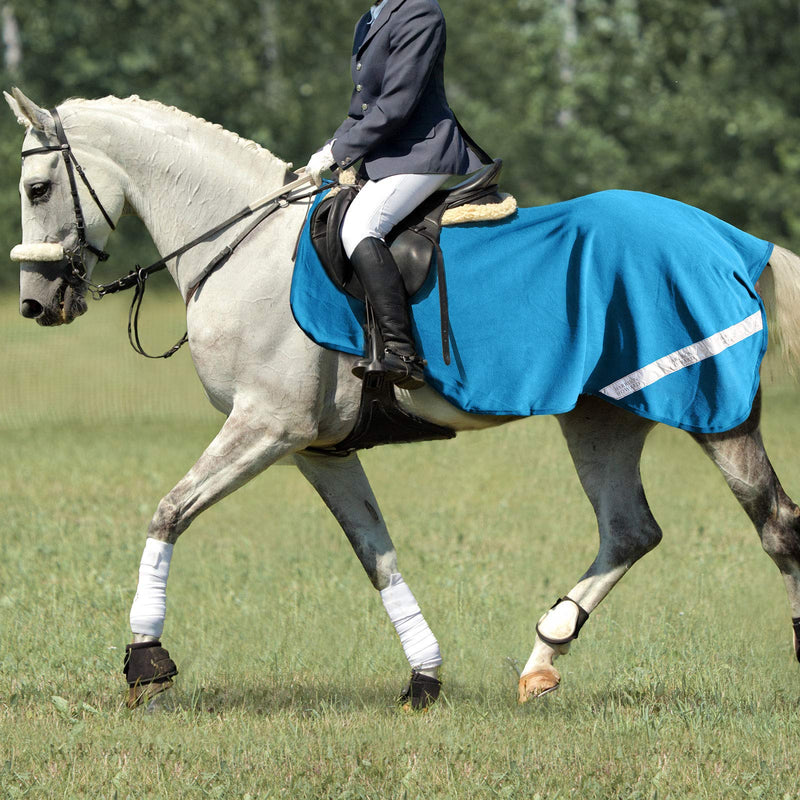 Harrison Howard Acclimate Fleece and Mesh Horse Exercise Sheet Hi-Viz Competition Medium Azure Blue - BeesActive Australia