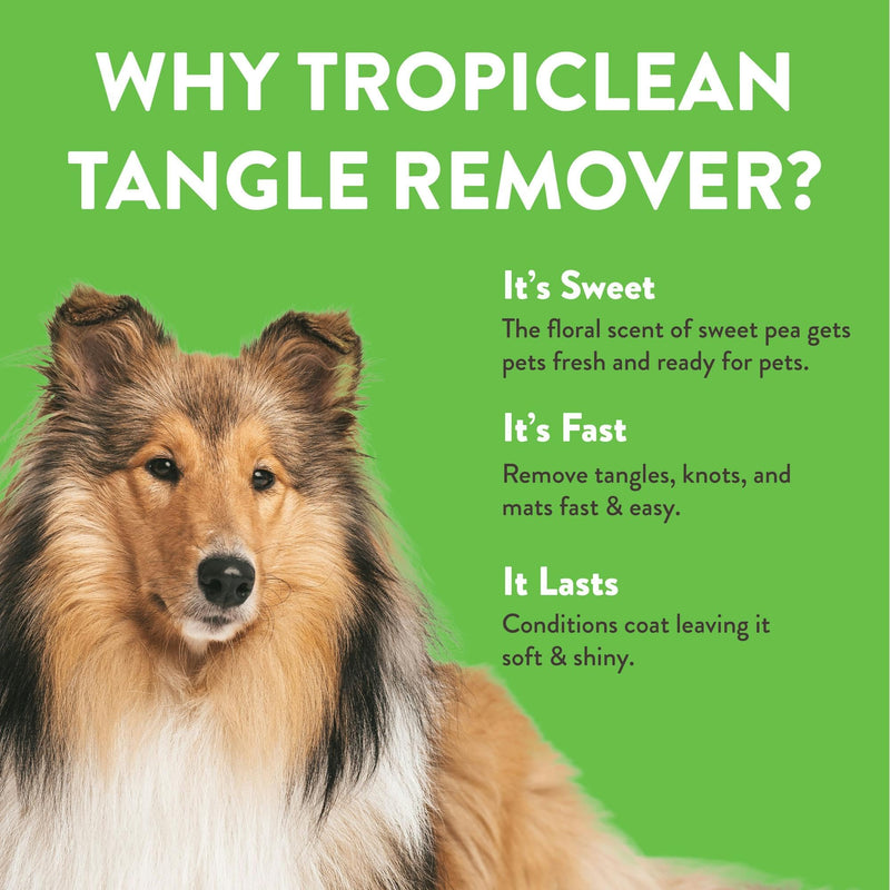 TropiClean Dog Detangler Spray Dematting, Leave in Conditioner, Perfect for Doodles & All Coat Types, Sweet Refreshing Scent, Made in the USA, 16 oz. - BeesActive Australia