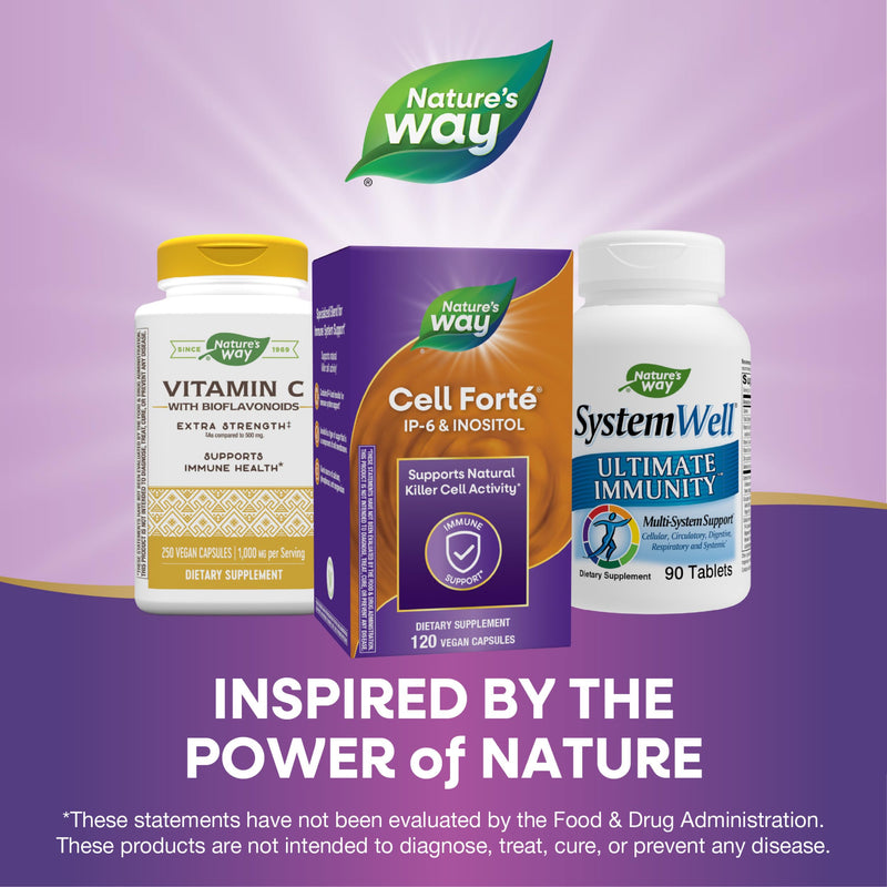 Nature's Way Cell Forté IP-6 & Inositol, Immune System Support*, 120 ct | IP-6 & inositol supplement featuring Calcium, Phosphorus, and Magnesium; Vegan; Free From Gluten, Dairy, Wheat, and Soy 120 Count (Pack of 1)
